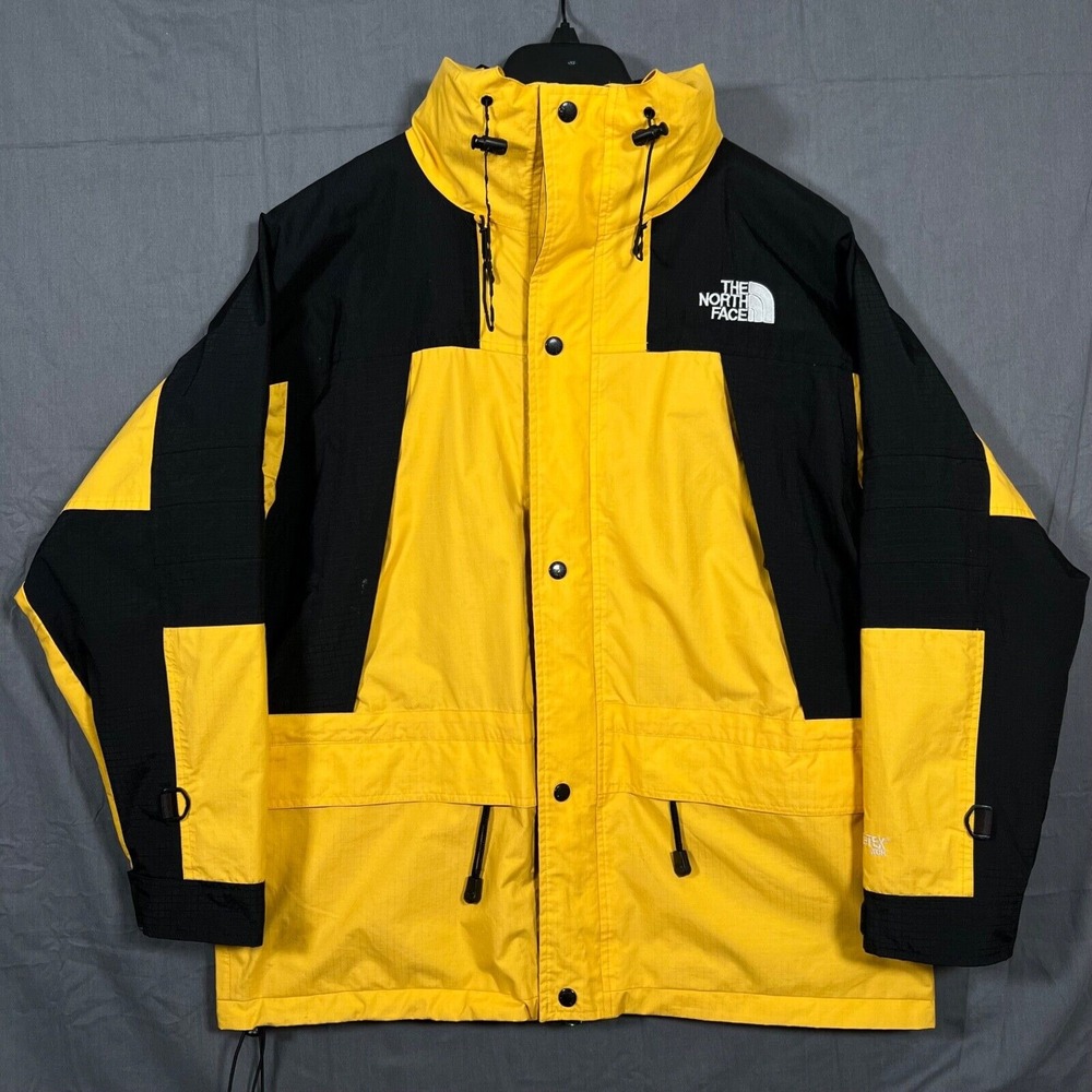 VTG The North Face Jacket Mens M Yellow Goretex Summit Series Mountain Light GTX